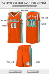 Custom Orange Aqua Gradient Fashion Sports Uniform Basketball Jersey