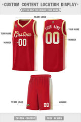 Custom Red Khaki Gradient Fashion Sports Uniform Basketball Jersey