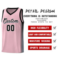 Custom Pink Black-Dark Gray Gradient Fashion Sports Uniform Basketball Jersey