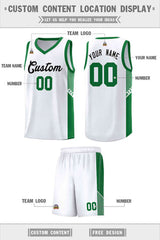 Custom White Black Side Stripe Fashion Sports Uniform Basketball Jersey