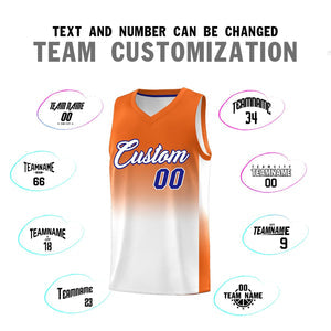 Custom Orange White Gradient Fashion Sets Sports Uniform Basketball Jersey