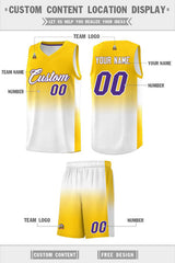 Custom Gold White Gradient Fashion Sets Sports Uniform Basketball Jersey