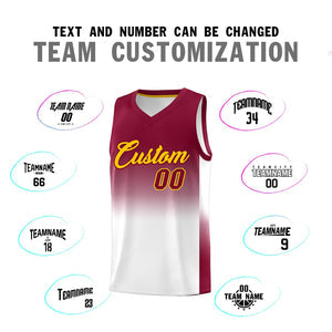 Custom Crimson White Gradient Fashion Sets Sports Uniform Basketball Jersey