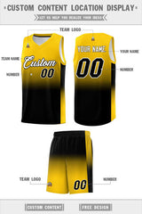 Custom Gold Black Gradient Fashion Sets Sports Uniform Basketball Jersey