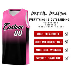 Custom Pink Black Gradient Fashion Sets Sports Uniform Basketball Jersey