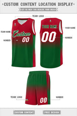 Custom Red Kelly Green Gradient Fashion Sets Sports Uniform Basketball Jersey