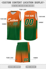 Custom Orange Kelly Green Gradient Fashion Sets Sports Uniform Basketball Jersey