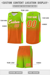 Custom Neon Green Orange Gradient Fashion Sets Sports Uniform Basketball Jersey