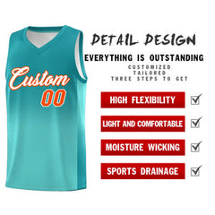 Custom Aqua Bright Green Gradient Fashion Sets Sports Uniform Basketball Jersey