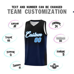 Custom Black Navy Gradient Fashion Sets Sports Uniform Basketball Jersey