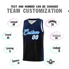 Custom Navy Black Gradient Fashion Sets Sports Uniform Basketball Jersey