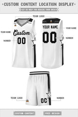 Custom White Black Star Graffiti Pattern Sports Uniform Basketball Jersey