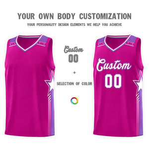 Custom Red White Star Graffiti Pattern Sports Uniform Basketball Jersey