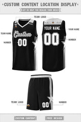 Custom Black Gray Star Graffiti Pattern Sports Uniform Basketball Jersey