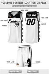 Custom White Black Personalized Star Pattern Sports Uniform Basketball Jersey