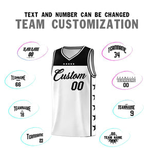 Custom White Black Personalized Star Pattern Sports Uniform Basketball Jersey