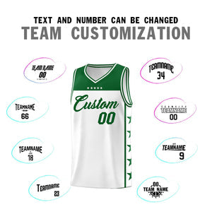 Custom White Kelly Green Personalized Star Pattern Sports Uniform Basketball Jersey