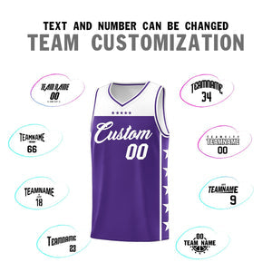 Custom Purple White Personalized Star Pattern Sports Uniform Basketball Jersey