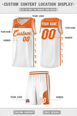 Custom White Orange Personalized Star Pattern Sports Uniform Basketball Jersey