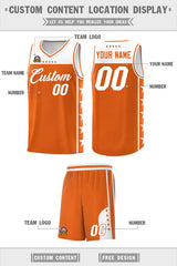 Custom Orange White Personalized Star Pattern Sports Uniform Basketball Jersey