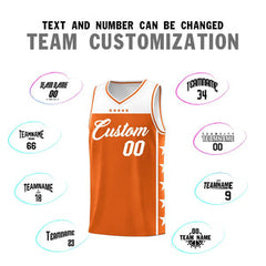 Custom Orange White Personalized Star Pattern Sports Uniform Basketball Jersey