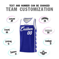 Custom Royal White Personalized Star Pattern Sports Uniform Basketball Jersey