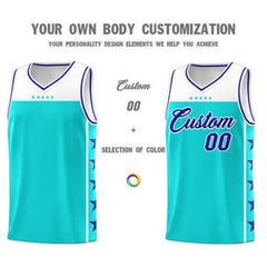 Custom Sky Blue Royal Personalized Star Pattern Sports Uniform Basketball Jersey