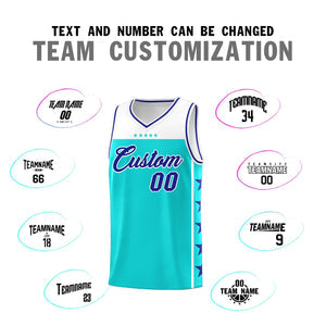 Custom Sky Blue Royal Personalized Star Pattern Sports Uniform Basketball Jersey