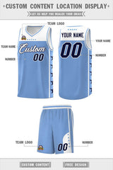 Custom Light Blue White Personalized Star Pattern Sports Uniform Basketball Jersey