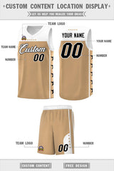 Custom Old Gold White Personalized Star Pattern Sports Uniform Basketball Jersey