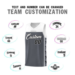 Custom Dark Gray White Personalized Star Pattern Sports Uniform Basketball Jersey