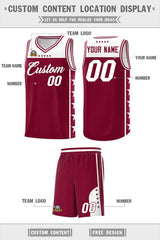 Custom Crimson White Personalized Star Pattern Sports Uniform Basketball Jersey