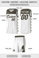 Custom White Olive Personalized Star Pattern Sports Uniform Basketball Jersey