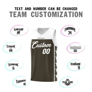 Custom Olive White Personalized Star Pattern Sports Uniform Basketball Jersey