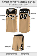 Custom Old Gold Black Personalized Star Pattern Sports Uniform Basketball Jersey
