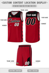 Custom Red Black Personalized Star Pattern Sports Uniform Basketball Jersey