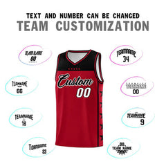 Custom Red Black Personalized Star Pattern Sports Uniform Basketball Jersey