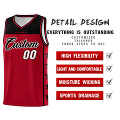 Custom Red Black Personalized Star Pattern Sports Uniform Basketball Jersey