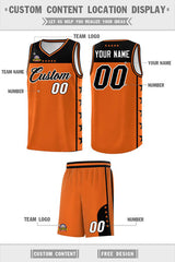 Custom Orange Black Personalized Star Pattern Sports Uniform Basketball Jersey
