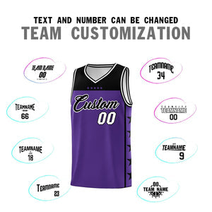 Custom Purple Black Personalized Star Pattern Sports Uniform Basketball Jersey