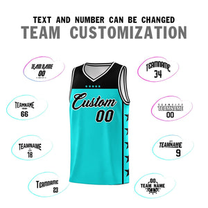 Custom Bright Green Black Personalized Star Pattern Sports Uniform Basketball Jersey
