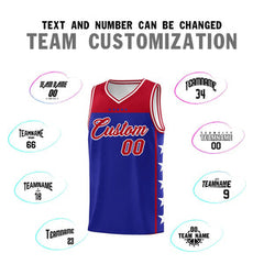 Custom Royal Red Personalized Star Pattern Sports Uniform Basketball Jersey