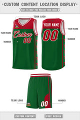 Custom Kelly Green Red Personalized Star Pattern Sports Uniform Basketball Jersey