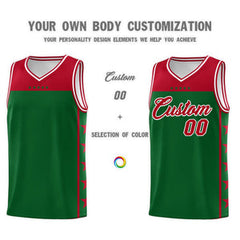 Custom Kelly Green Red Personalized Star Pattern Sports Uniform Basketball Jersey