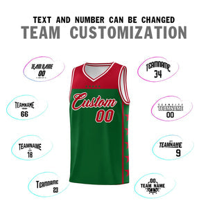 Custom Kelly Green Red Personalized Star Pattern Sports Uniform Basketball Jersey