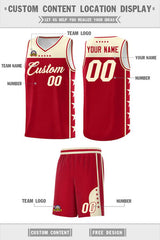 Custom Red Cream Personalized Star Pattern Sports Uniform Basketball Jersey