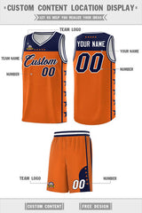 Custom Orange Navy Personalized Star Pattern Sports Uniform Basketball Jersey