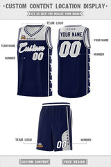 Custom Navy Gray Personalized Star Pattern Sports Uniform Basketball Jersey