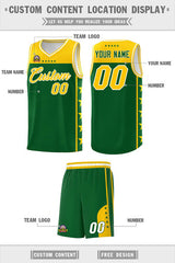 Custom Kelly Green Yellow Personalized Star Pattern Sports Uniform Basketball Jersey