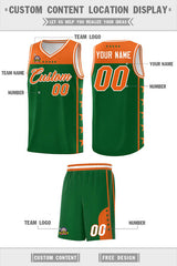 Custom Kelly Green Orange Personalized Star Pattern Sports Uniform Basketball Jersey